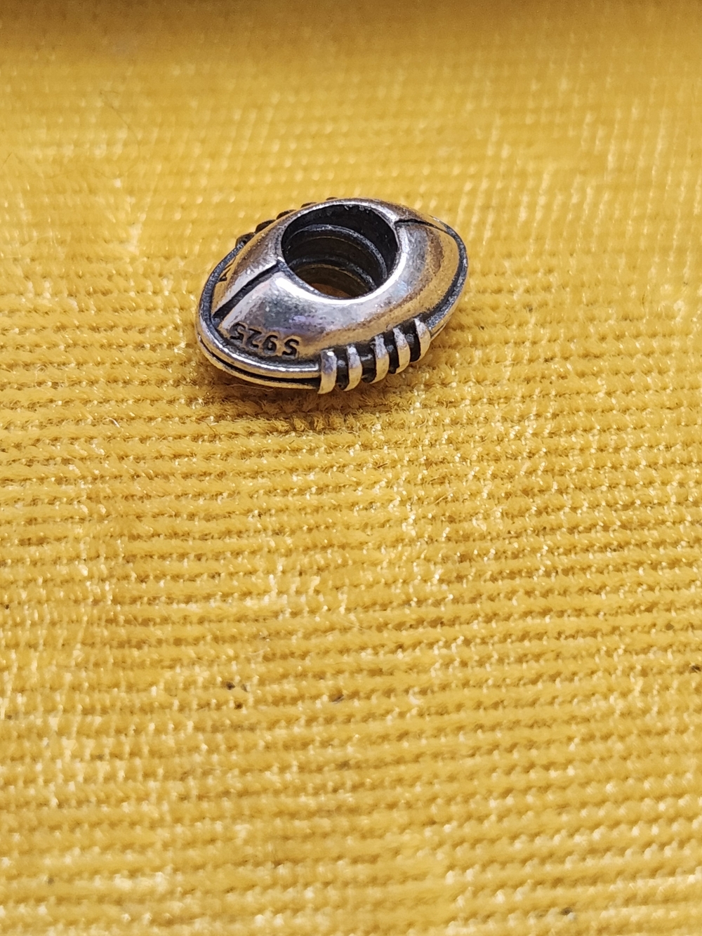 Sterling Silver Football Bead ALE